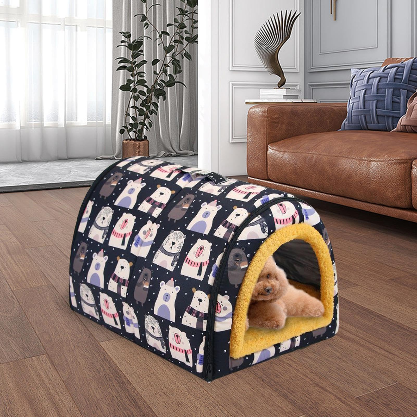 Cuccia Comoda e Accogliente Fodera Impermeabile Rimovibile E Lavabile | Cuccia Chiusa Calda per Cani e Gatti Per Cani E Gatti Di Taglia Piccola Media Grande Da Interno