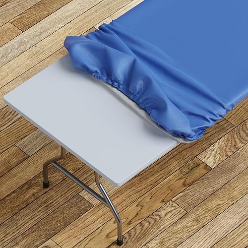 Miniatura 1 de Sorfey Mantel ajustado con elástico, vinilo con parte trasera de franela, se adapta a mesa de 24 x 48 pulgadas, rectangular, resistente al agua,