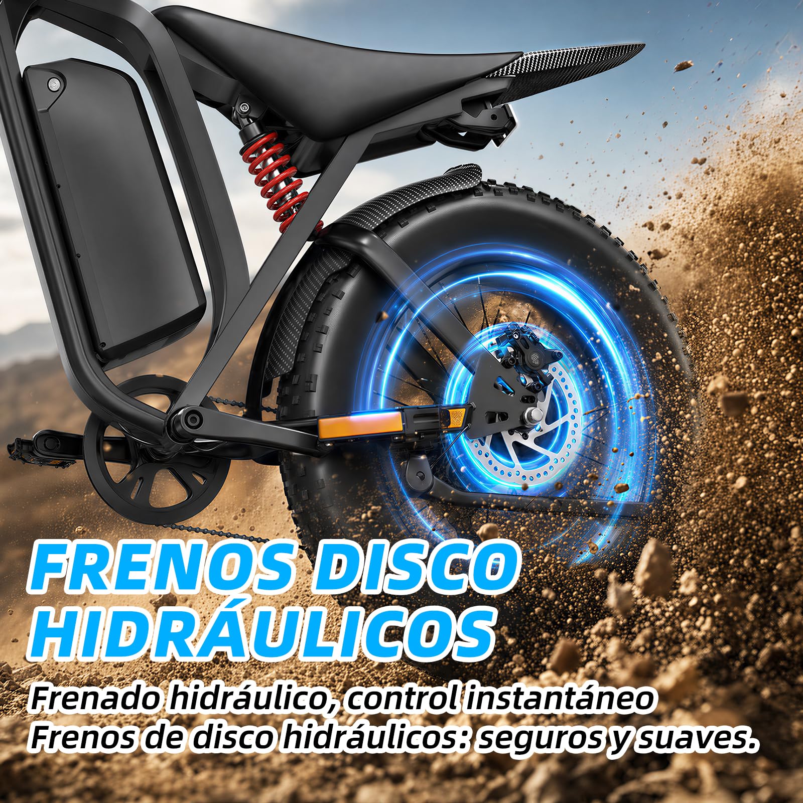 R700 Bicicletta Elettrica da Trekking per Donna Uomo, 20 x 4" Grassi Pneumatici Ebike Con 52V 25Ah Batteria Rimovibile, Motore da 250 W, 80KM Autonomia, con Cambio a 7 Marce, per Adulti
