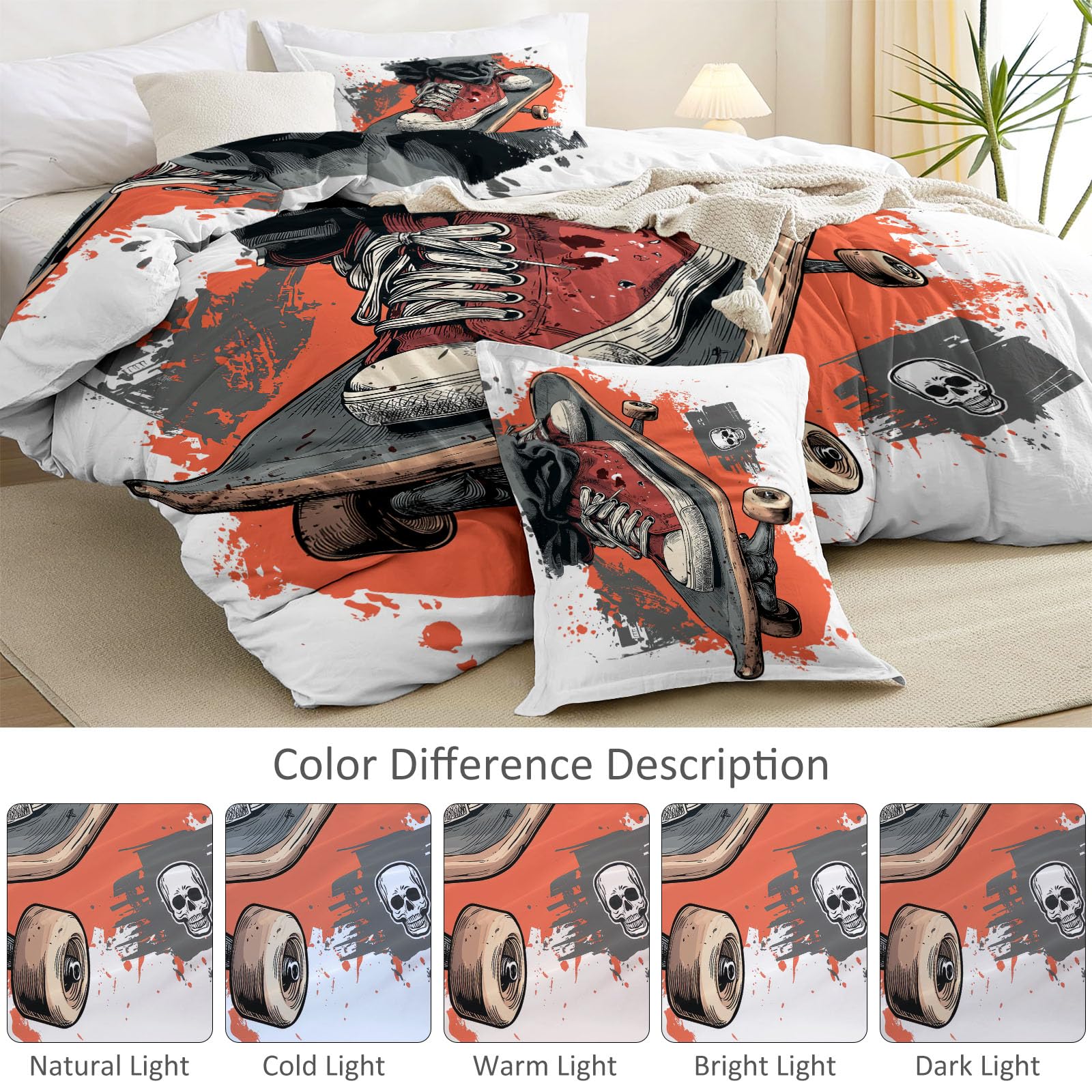 Bettwäsche Modern Cool 3 teilig - Orange Grau