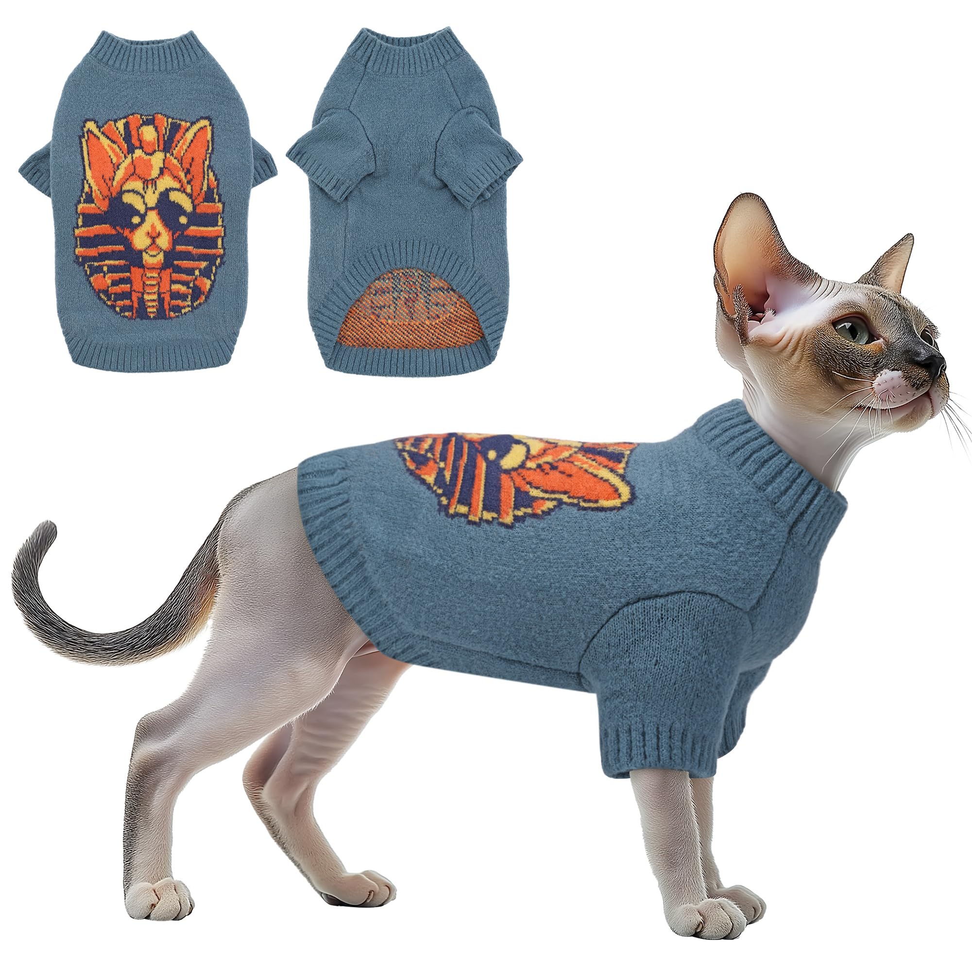 The Cat Ladies Sphynx Cat Sweater - Comfortable and Stylish Kitty Sweaters for Cats Only - Warm Cat Apparel Supplies - Shirt Designed for Hairless