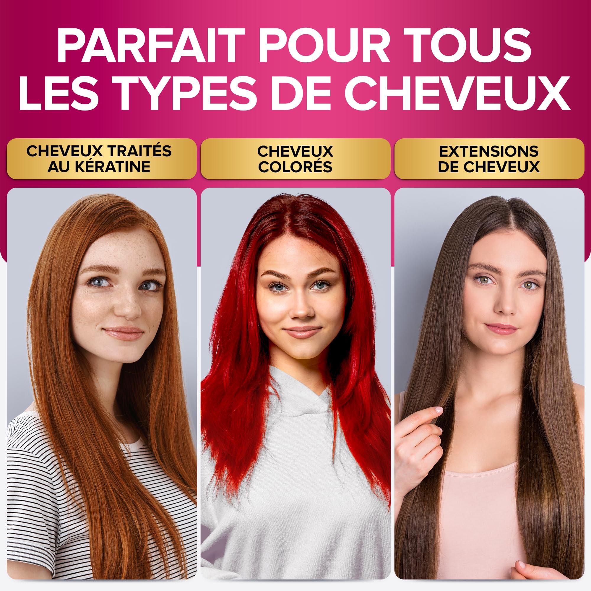 NYK1 Coffret Shampooing Et Apres Shampoing Sans Sulfate (500ml x2) Ensemble Shampoing Sans Sulfate Pour Extensions, Coloration Et Soin Kératine - Nettoyage En Douceur Et Prévention De La Casse