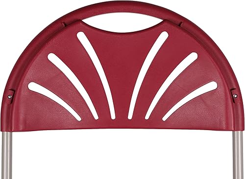 Miniatura 7 de BTEXPERT Juego de 8 sillas plegables de plástico para eventos de alta capacidad, con marco de acero, ligeras, para bodas, fiestas, color rojo