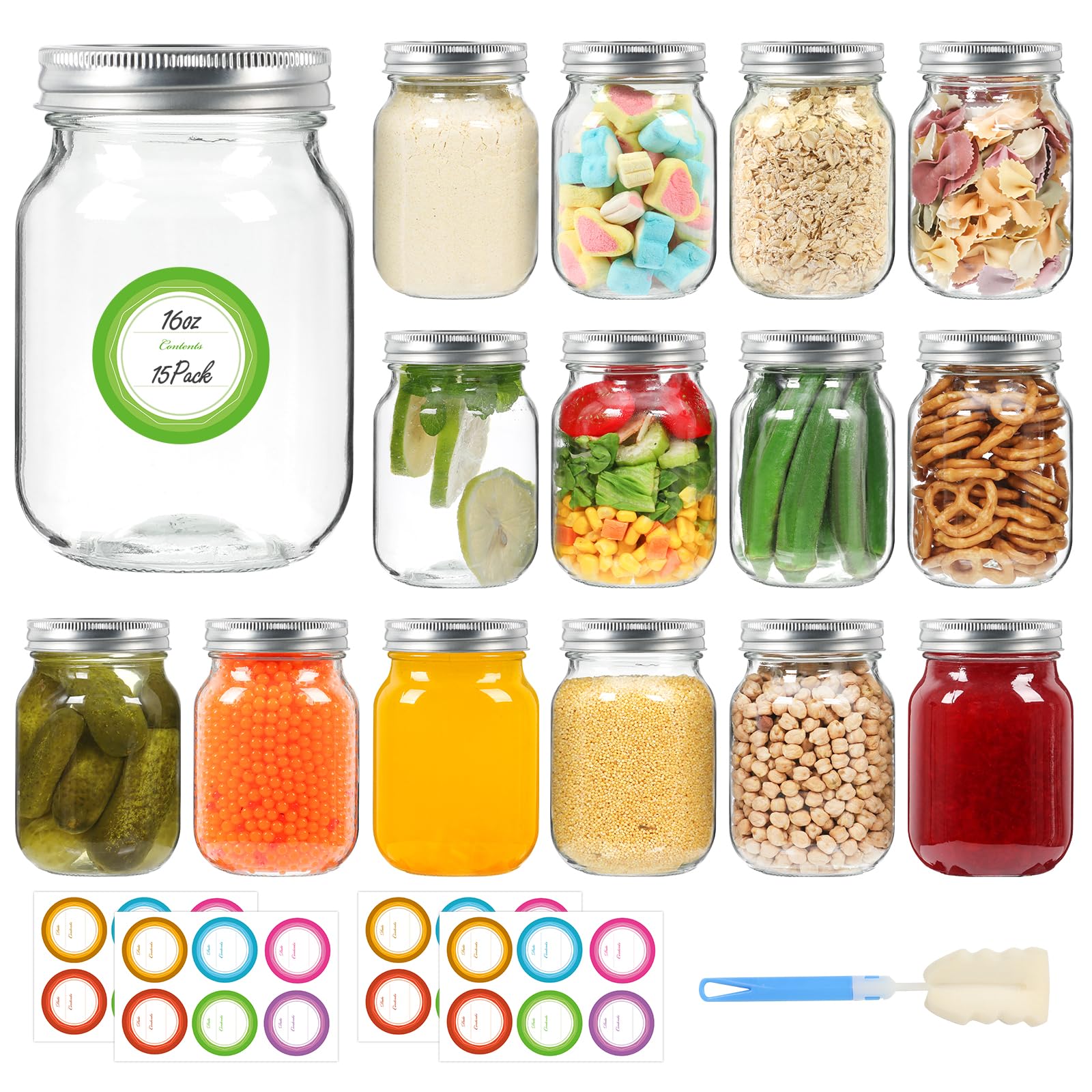 Snapklik.com : STARSIDE 16 Oz Glass Mason Jars