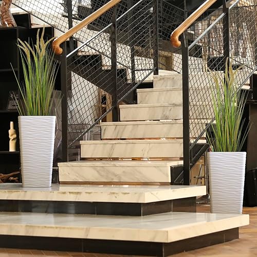 Miniatura 6 de KOL Caña de hierba artificial de cola de caballo de 47.2 pulgadas, planta de césped artificial para interiores y exteriores, plantas artificiales