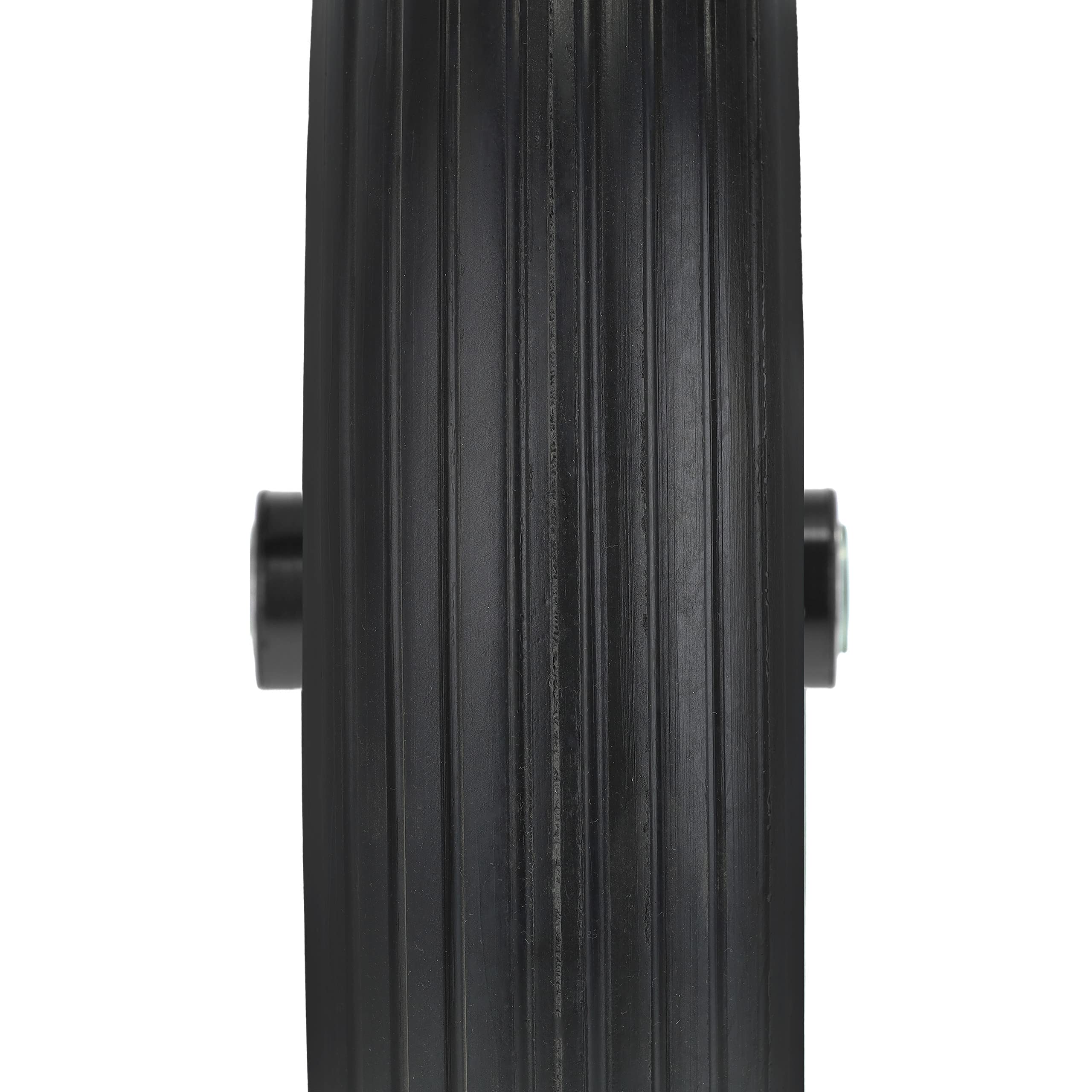Relaxdays Rueda Carretilla 3.50-8, Neumático Goma con Llanta Acero, hasta 100 kg, Repuesto Antipinchazos, Negro