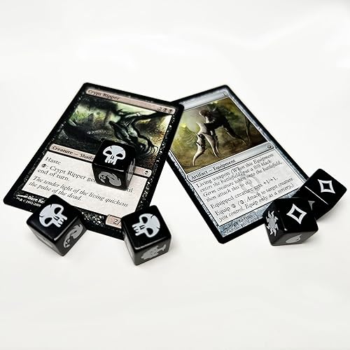 Miniatura 2 de Citadel Black MTG - Juego de 16 dados de maná premium, con bolsa de terciopelo con cordón, Magic The Gathering
