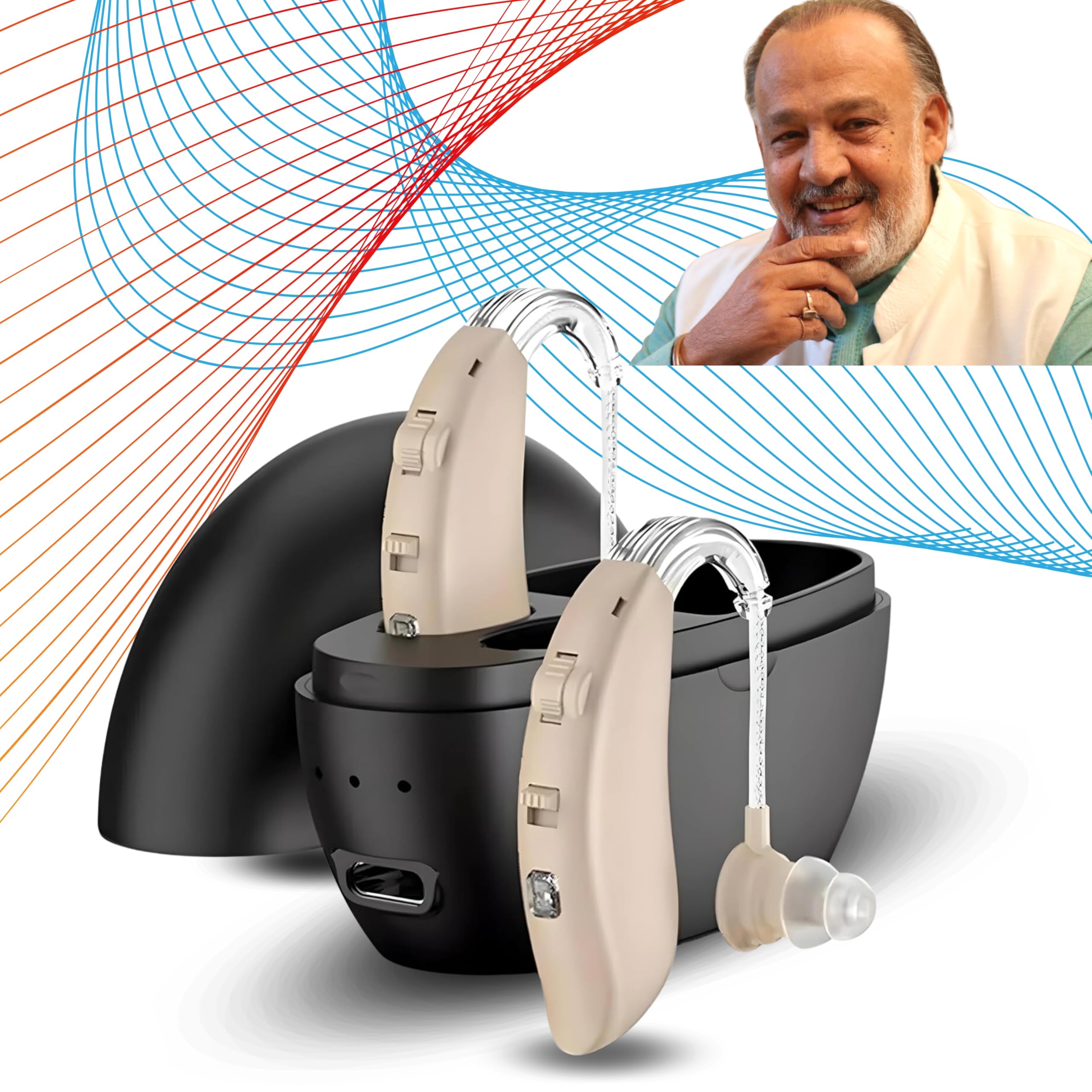 Aika AG-7106 Advanced Technology Rechargeable Digital BTE Hearing Aid Machine for Old Age with Auto Noise Cancellation, Bluetooth for Both Ear (Beige, Pair for Both Ear, with Dry Kit) (B0D3M27GYV) Amazon Price History, Amazon Price Tracker