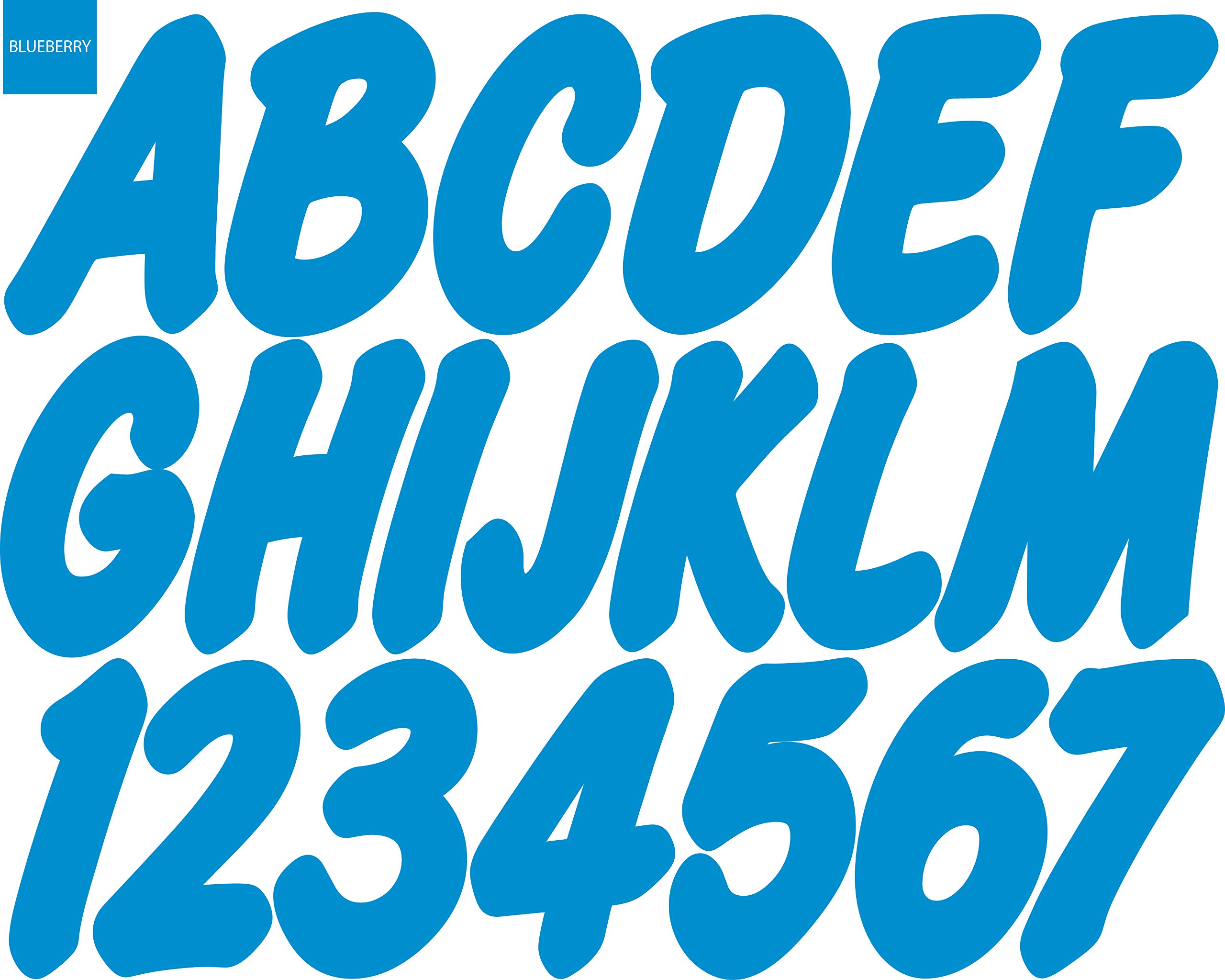 STIFFIE WhipOne Blueberry Blue Super Sticky 3" Alpha Numeric Registration Identification Numbers Stickers Decals for Sea-Doo Spark, Inflatable Boats, Ribs, Hypalon/PVC, PWC and Boats.