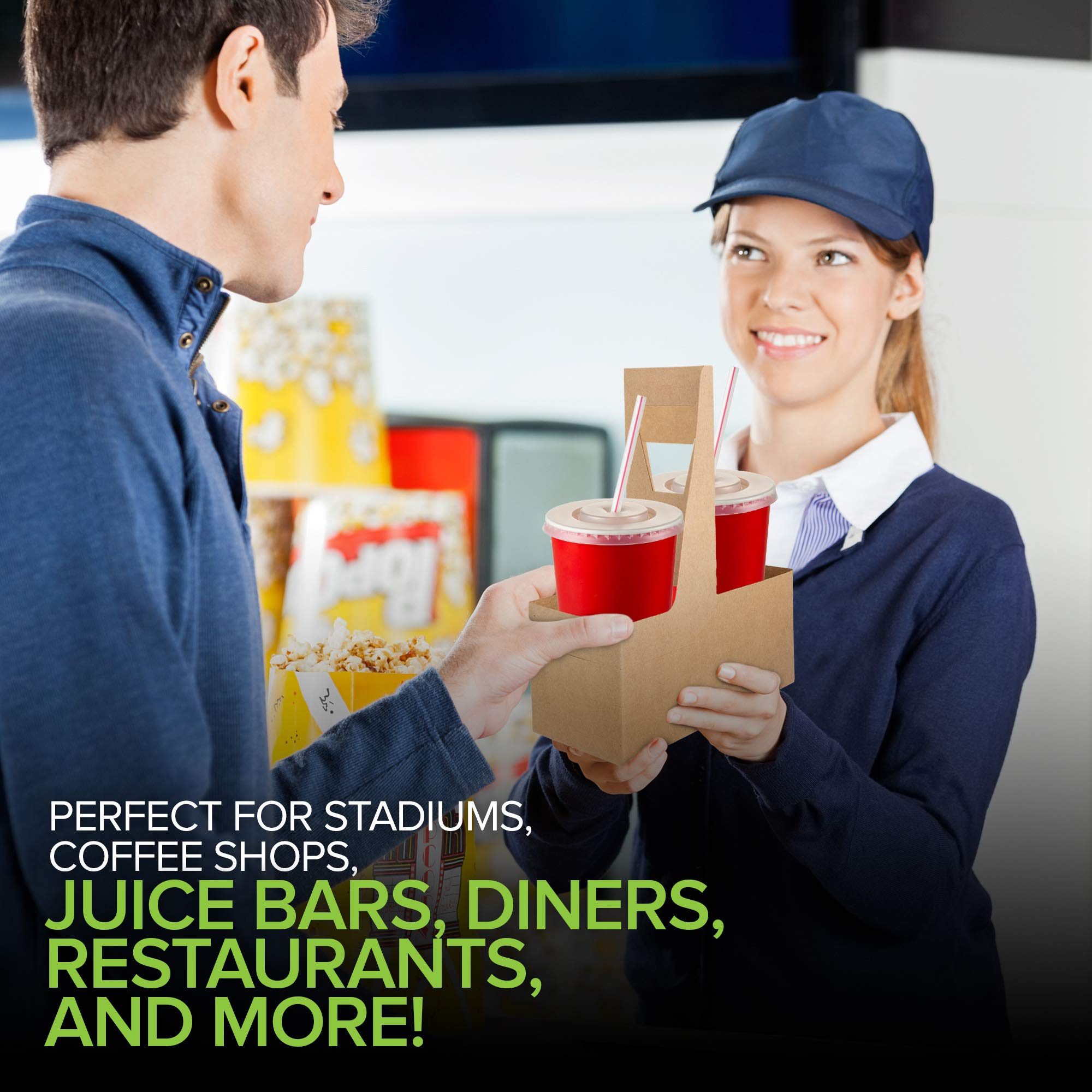 Buy 2 Cup Disposable Drink Carrier with Handle (25 Count) Kraft