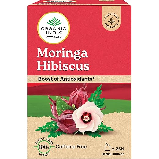 Moringa Hibiscus Tea Bags 25 Pack