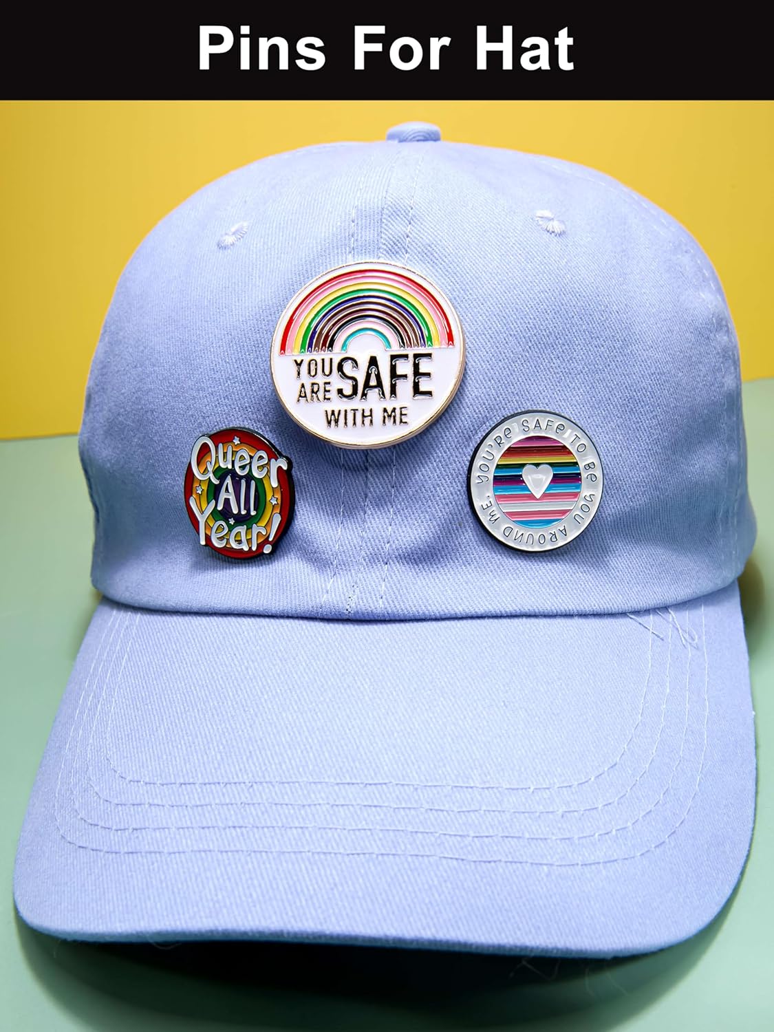 12-Pack LGBTQ+ Enamel Pins Set – Ally and Safe Space Pride Pins with Rainbow and Quote Designs – Collectible Metal Lapel Pins for Backpacks, Bags, Jackets, Gifts - Image 8