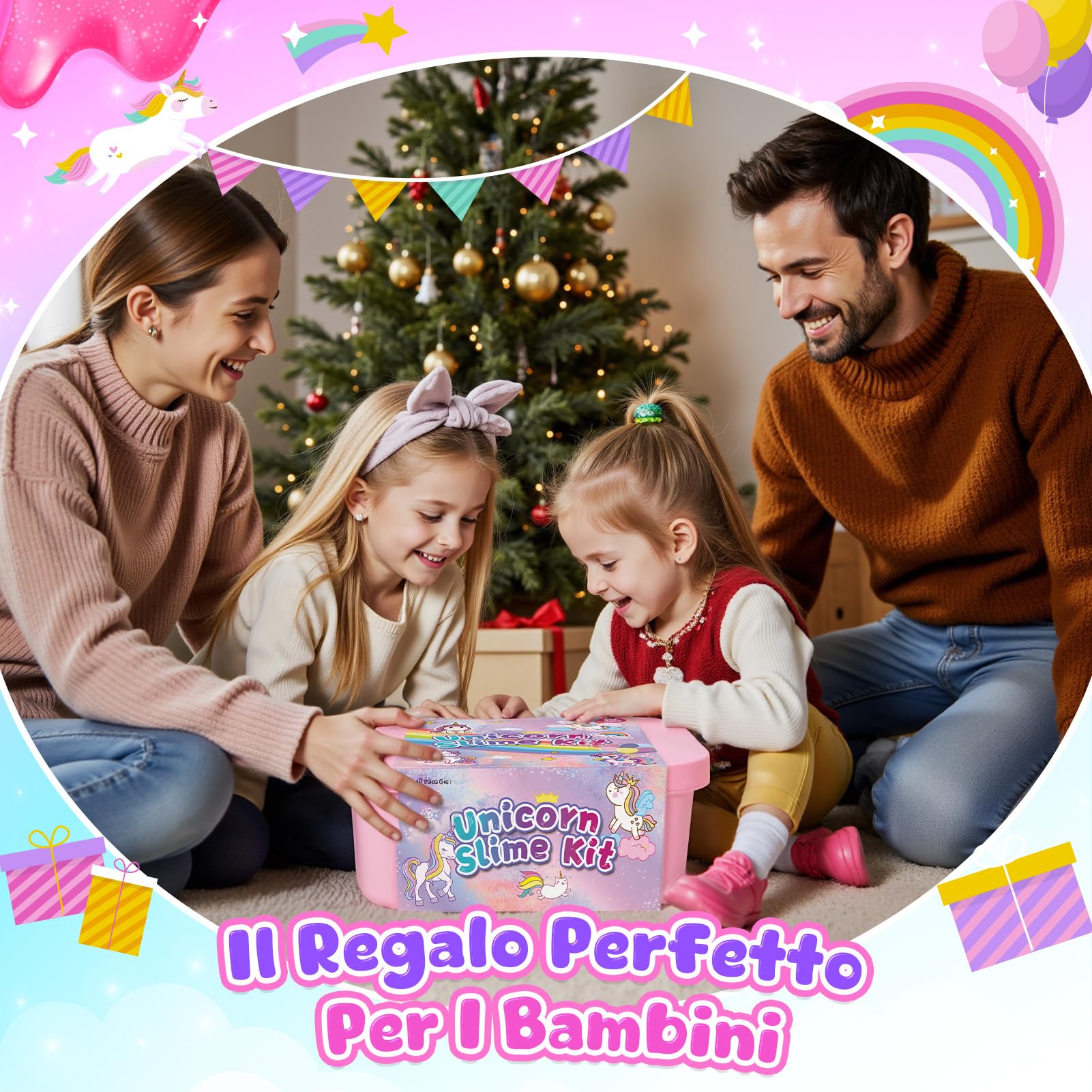 iKidiki Slime per Bambini, Giochi Bambina 6 7 8 9 10 11 12 Anni Femmina Unicorno Slime Fluffy Regalo Bambina 6 7 8 9 10 11 12 Anni DIY Fluffy Butter Slime Kit Unicorno Bambina Regalo Compleanno