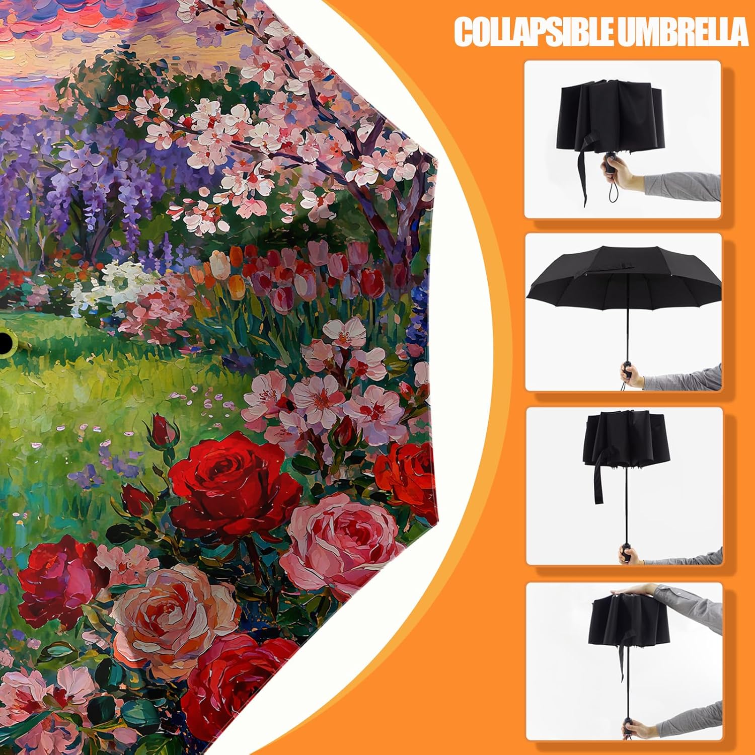 Automatic Compact small Travel Folding Umbrella for Women, Portable & Lightweight with Windproof and UPF 50+ Sun & Rain Protection