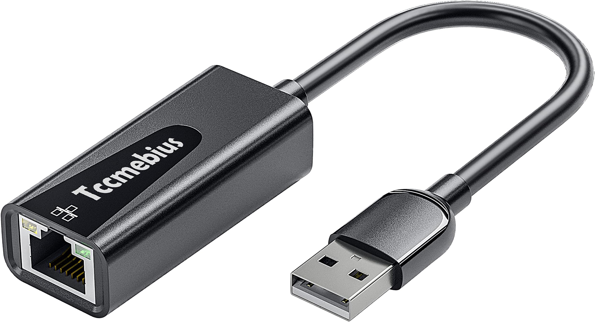 USB Ethernet Adapter, USB 2.0 to 10/100 Ethernet LAN Network Wired Adapter for MacBook, Surface Pro, Notebook PC, Compatible with Windows7/8/10, Mac OS, Android, Chrome OS, Linux (TCC-S20A)