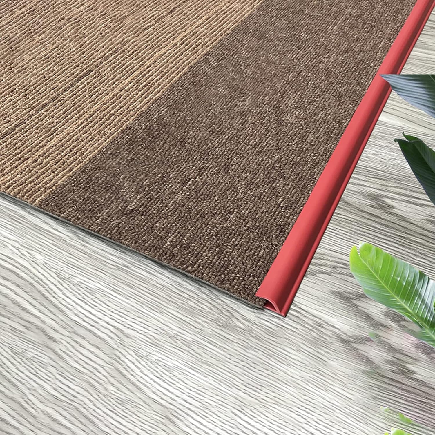 Ruban adhésif Double Face Ultra-résistant pour Tapis, Ruban Amovible pour Tapis de Sol, Ruban antidérapant Multi-usages pour parquets et Tapis d'extérieur,Rouge,3.5×1000cm