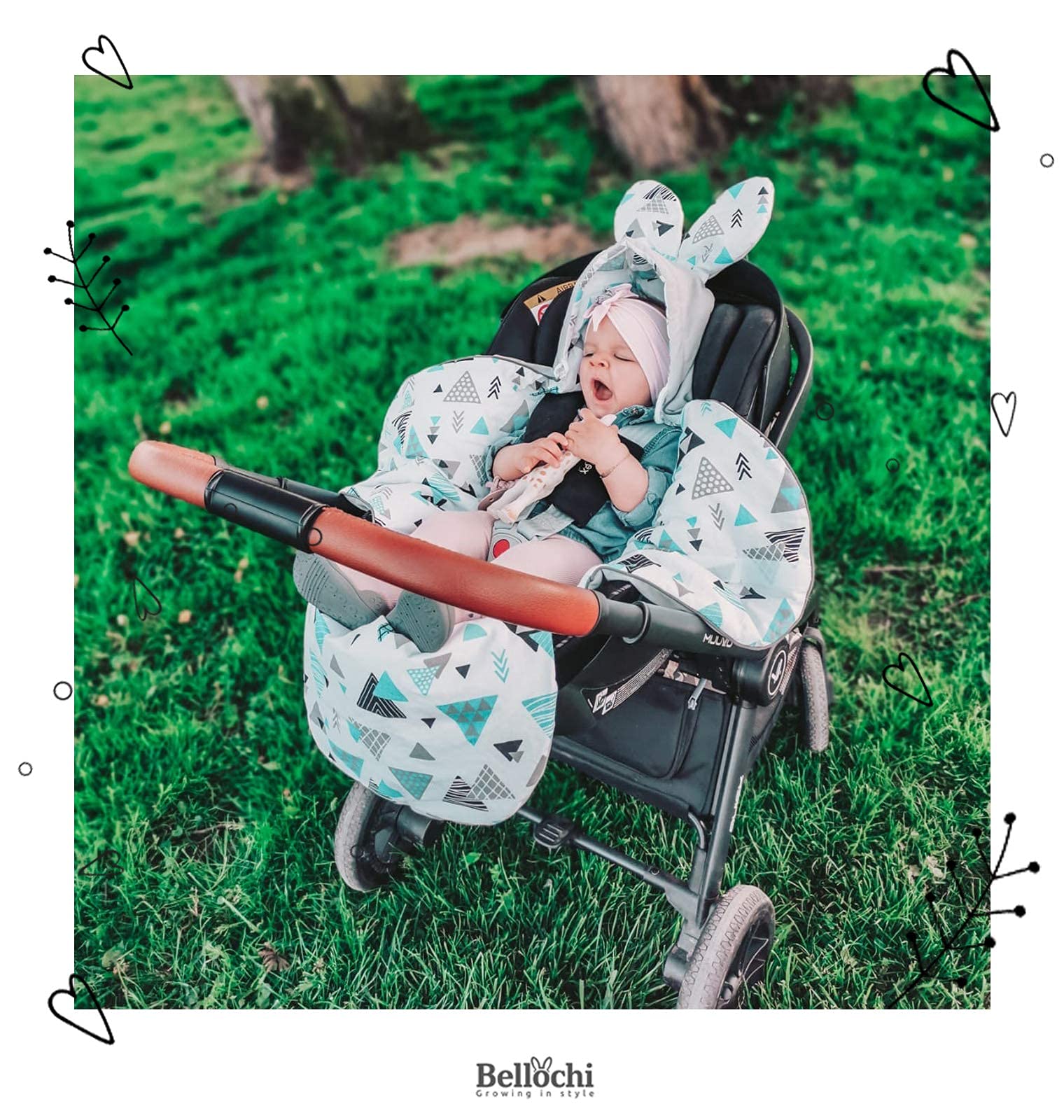 Bellochi uniwersalny kocyk do kocyka dla niemowląt i fotelika samochodowego, kołdra, z bawełny i aksamitu, np. pasuje do Maxi-Cosi, Römer, Cybex - Animaland
