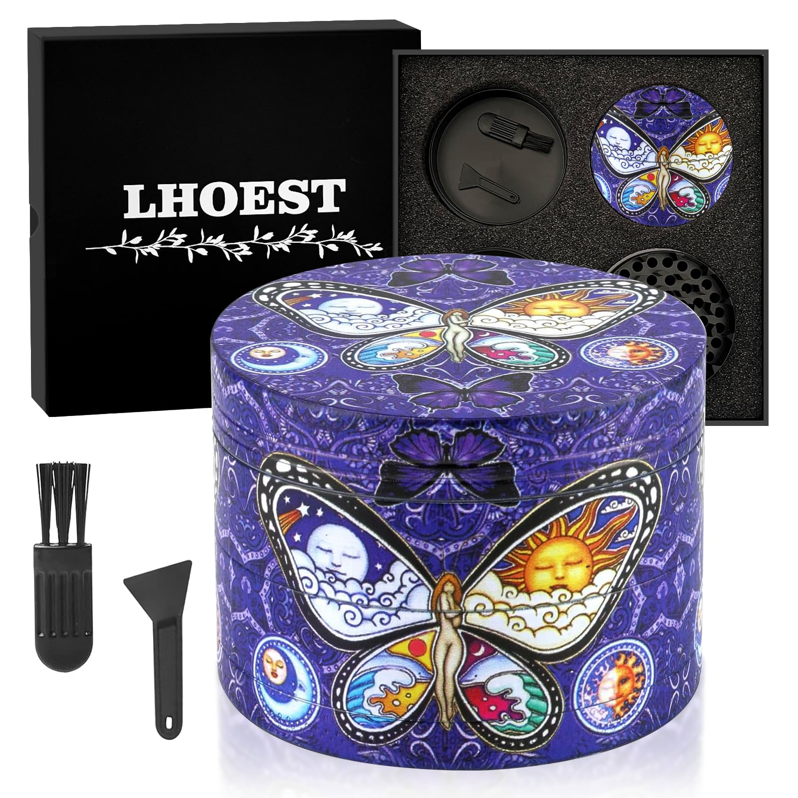 LHOEST Metal Grinder 63MM Crusher 40 Grinding Teeth Cool Grinder 4 Layers — image 1