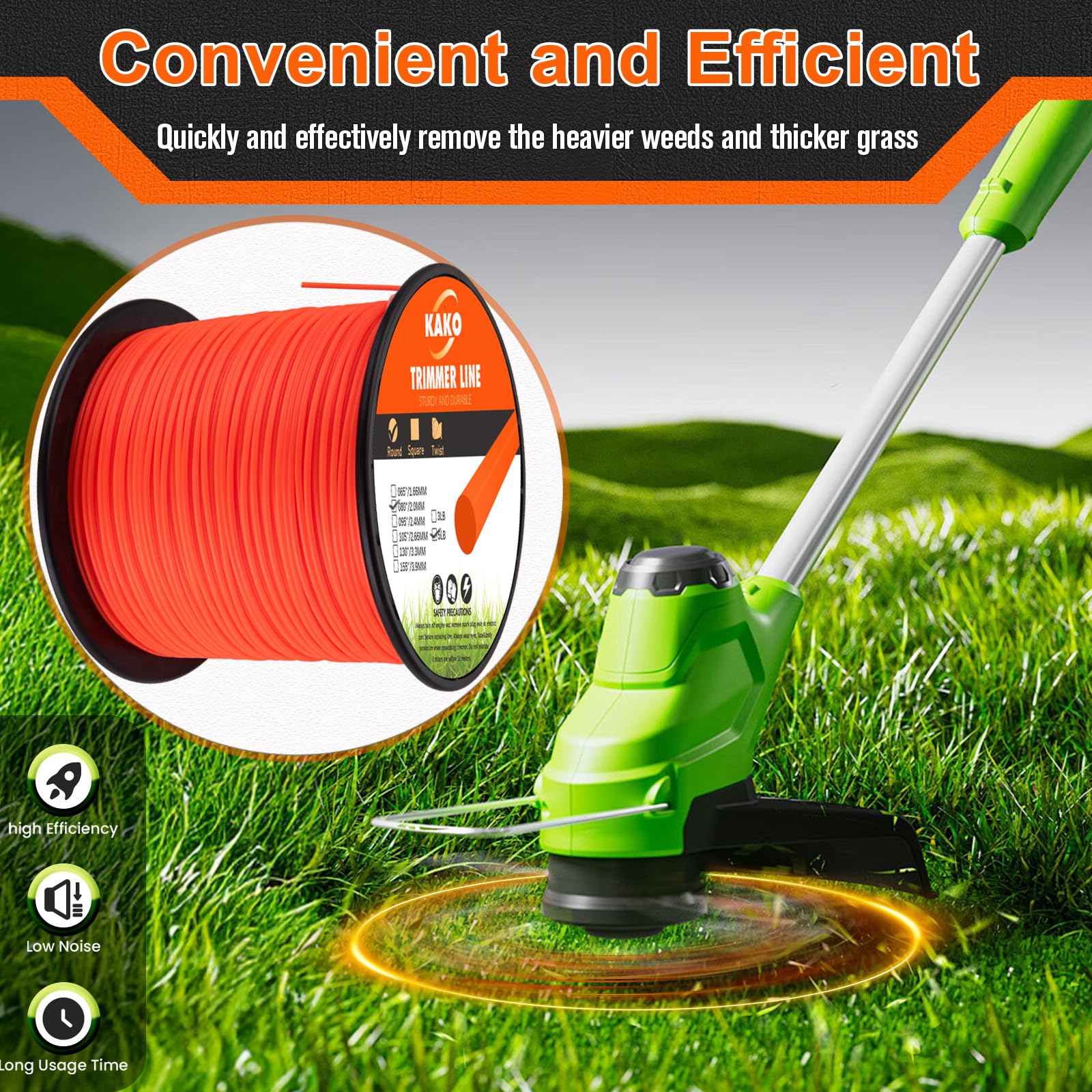 Amazon.com : KAKO 080 Trimmer Line, Weed Eater String .080, 080