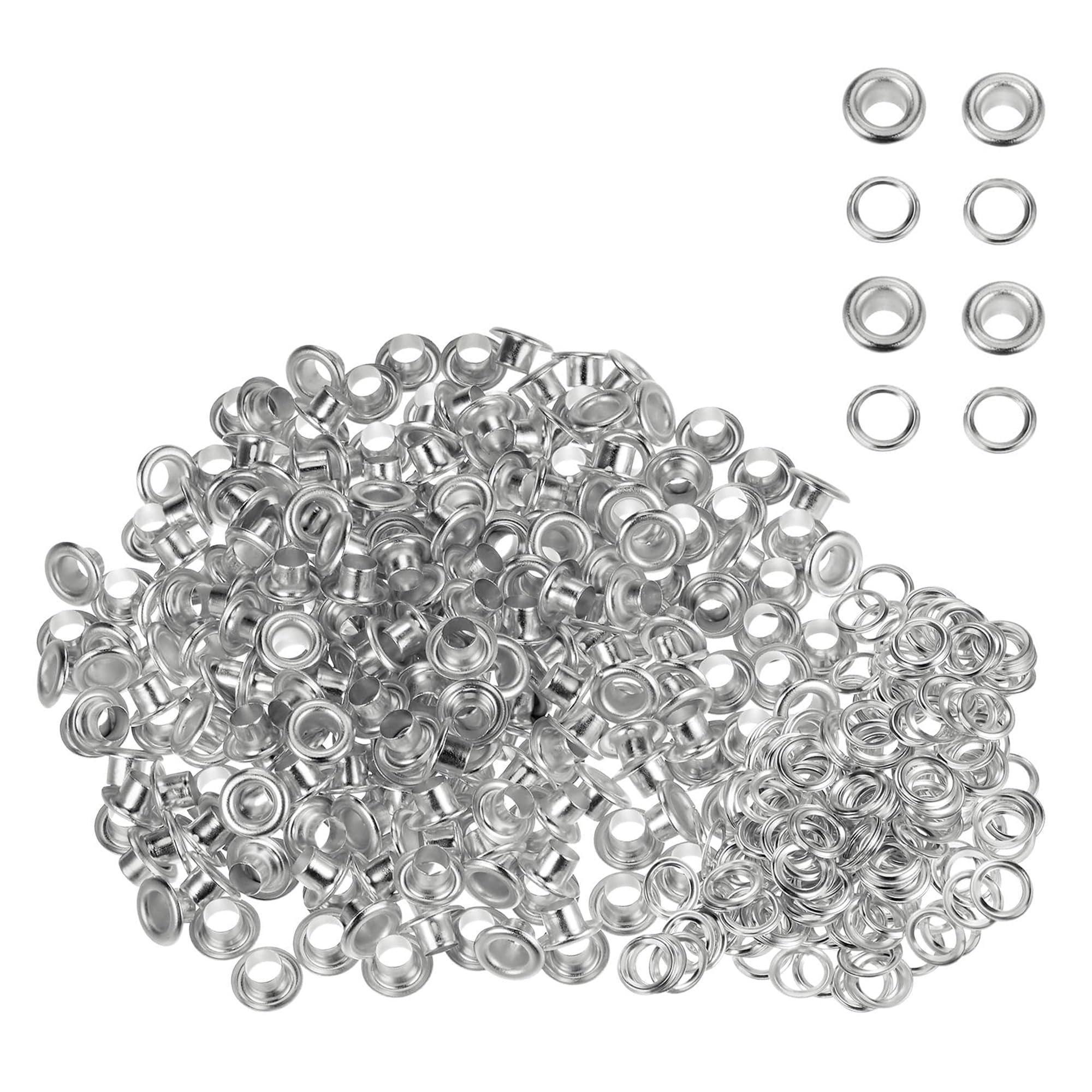 Weddecor 5mm Silver Brass Eyelets Grommets Washers 100pcs Leather Craft