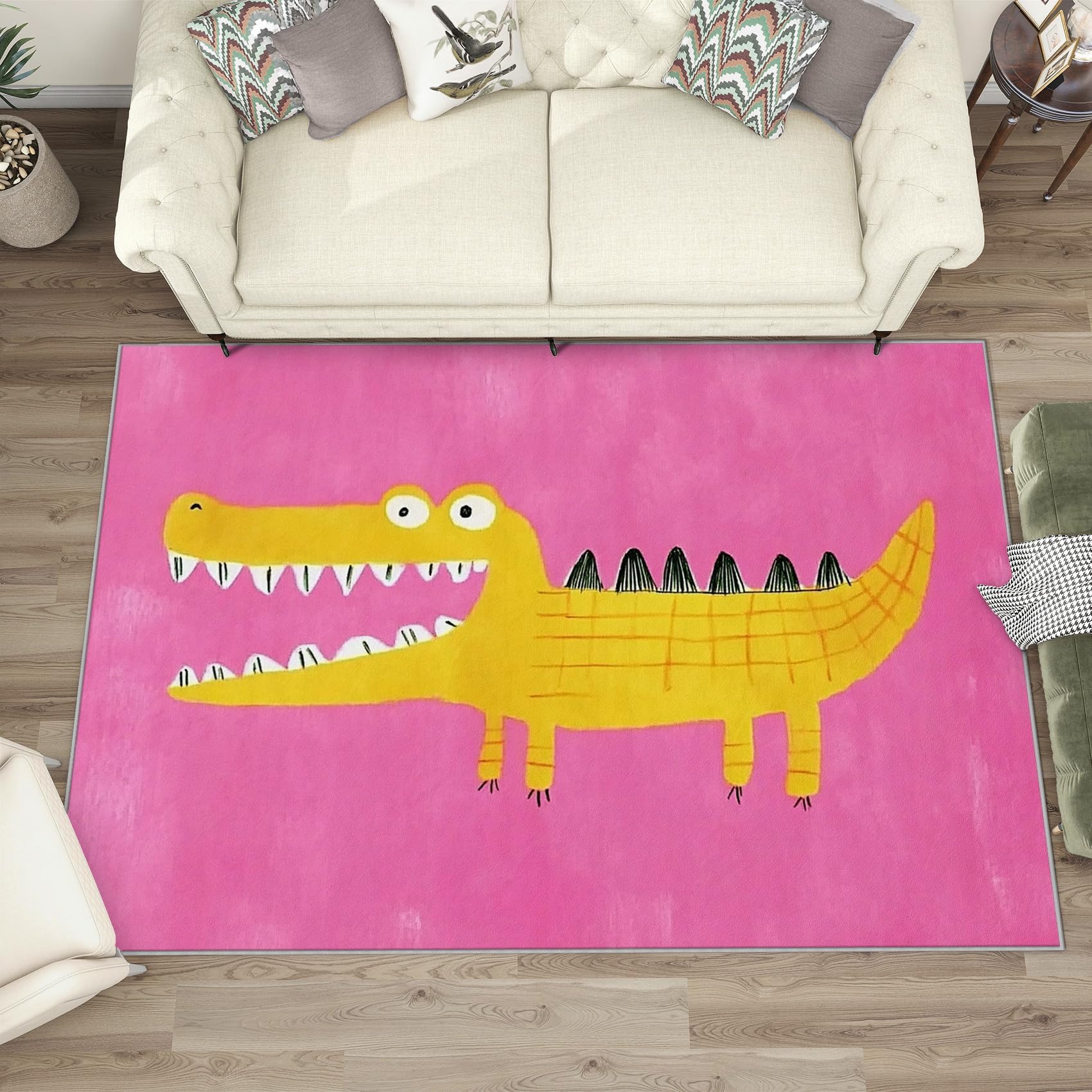 Tapis crocodile 100x150cm doux et antidérapant, tapis de sol enfant