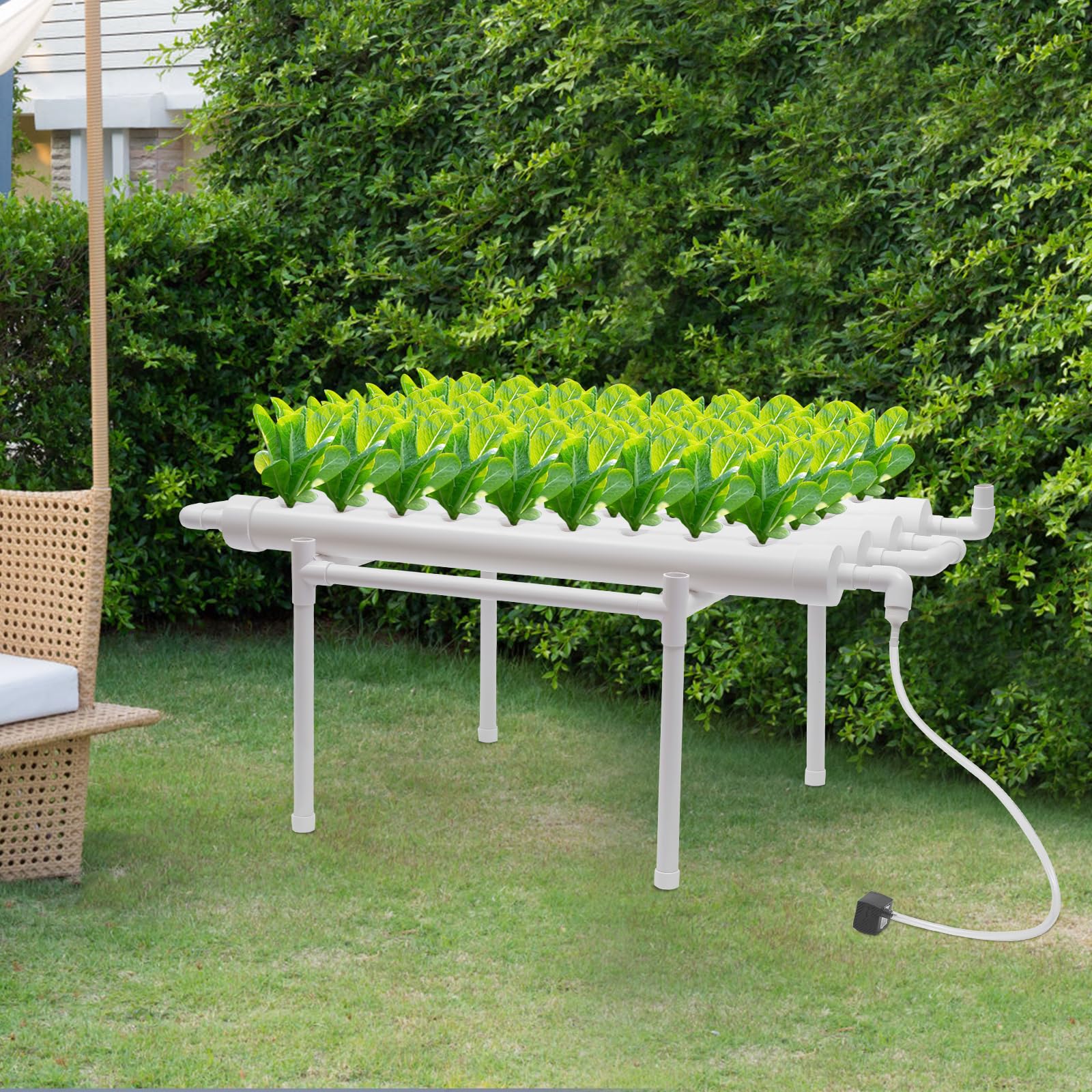 Kit de cultivo hidropónico, 36 ubicaciones, 4 tubos, equipo de plantación hidropónica, sistema de cultivo hidropónico con cestas de cultivo y bomba de agua para casa, balcón, jardín, verduras