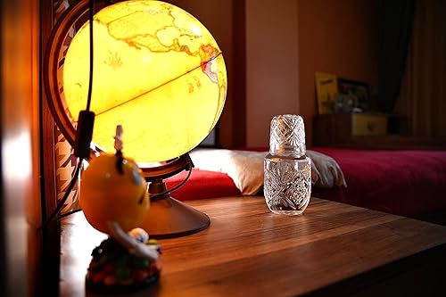 Miniatura 7 de Juego de jarras de cristal y jarras de noche, jarra y vaso de cristal, juego de 2 jarras de agua y taza de noche (17.75 oz o 17.8 fl oz)