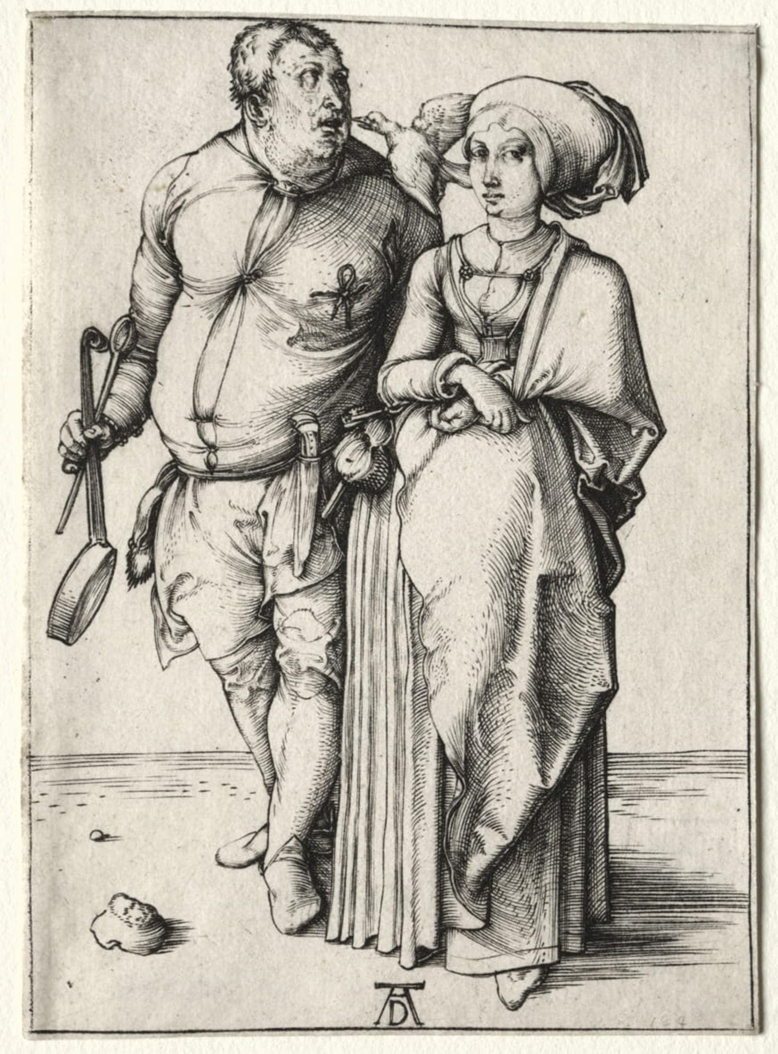 SERENDIPITP Abstract Painting Mural Print Picture Wall Decor Painting the Cook and His Wife by Albrecht Dürer Vintage Wall Artwork for Home Decor 60x90cm