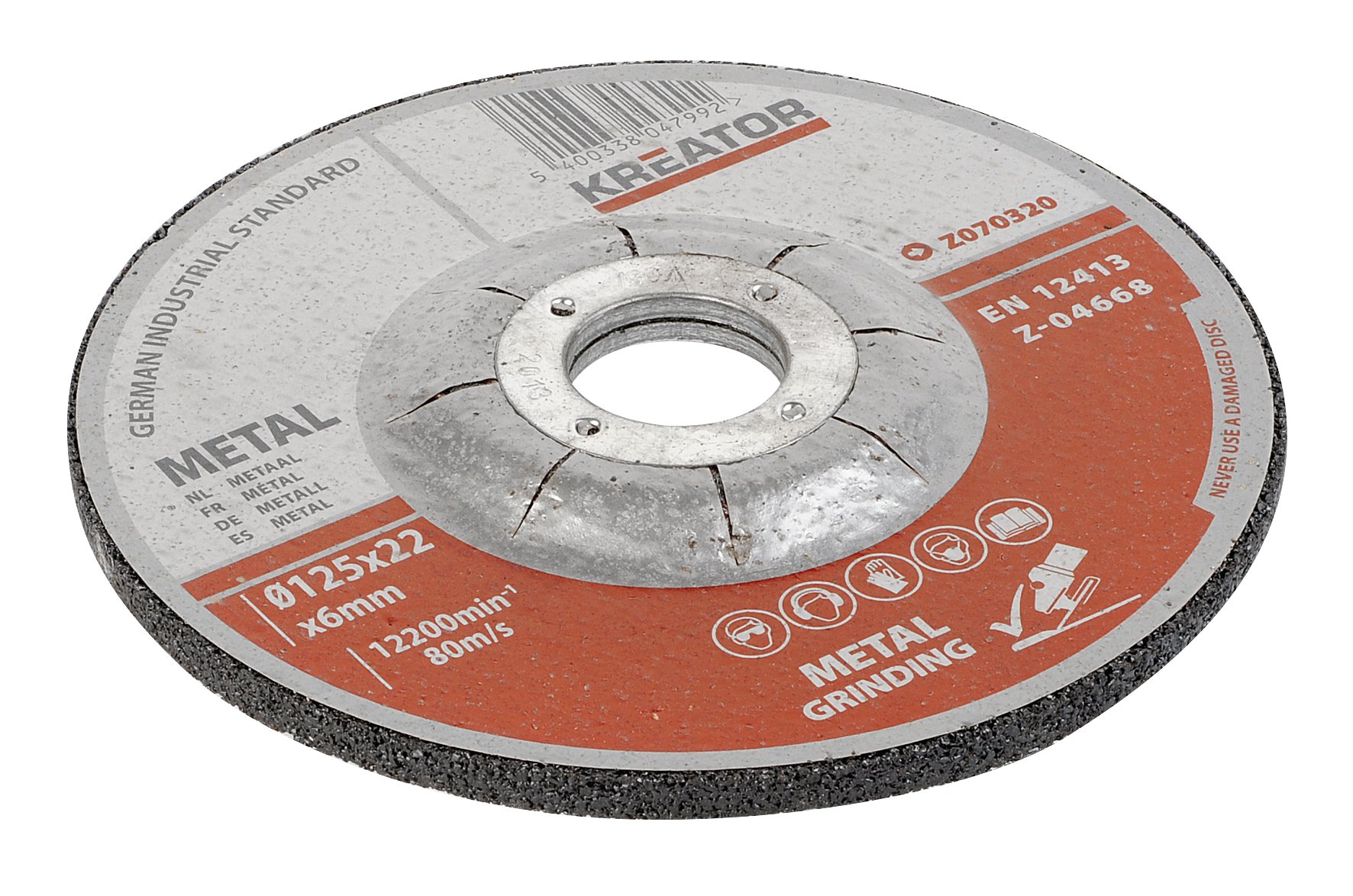 Kreator 03070320 Jeu de 3 Disques à ébarber de métal Ø 125 mm