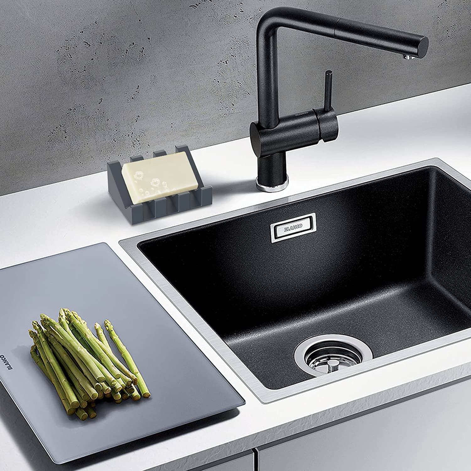 Silikon-Seifenhalter Selbstentleerend – Minimalistisches Design, Für Dusche, Bad, Küche – Farbe Weiß