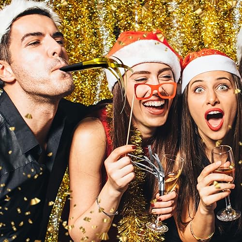 Miniatura 7 de 24 piezas de ruidos dorados, cuernos de fiesta y sopladores para adultos y niños, emisores de ruido para cumpleaños, eventos deportivos, festivales,