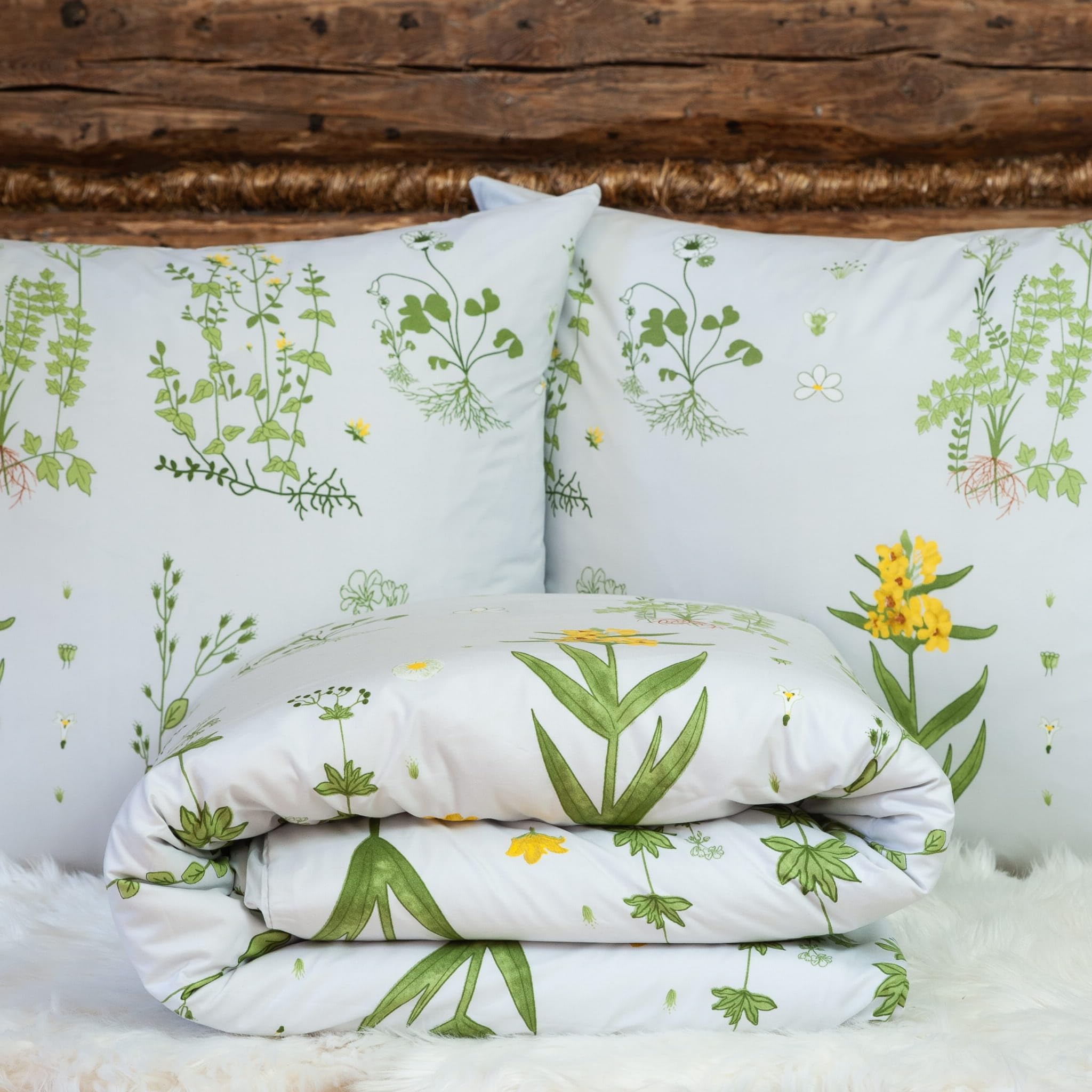 Parure de lit 160x200 cm coton microfibre SELLEDIN housse de couette 2 taies
