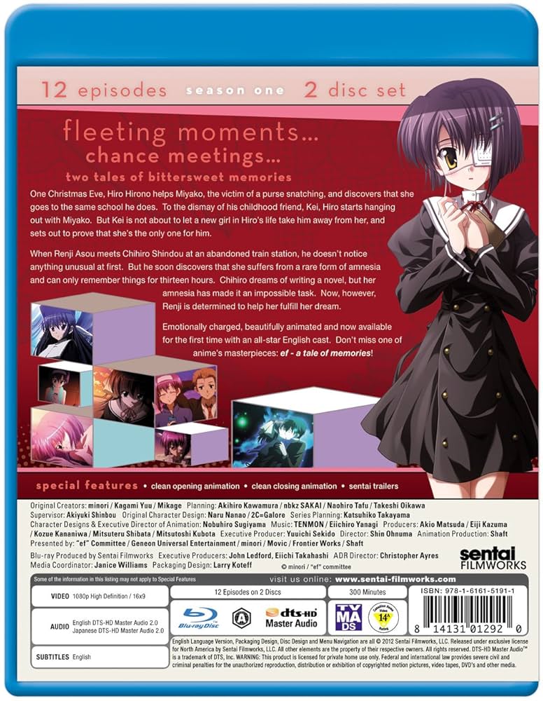 ef-a tale of memories.1期Blu-ray BOX〈3枚組〉 Amazon.com: Ef: Tale of Memories & Melodies [Blu-ray