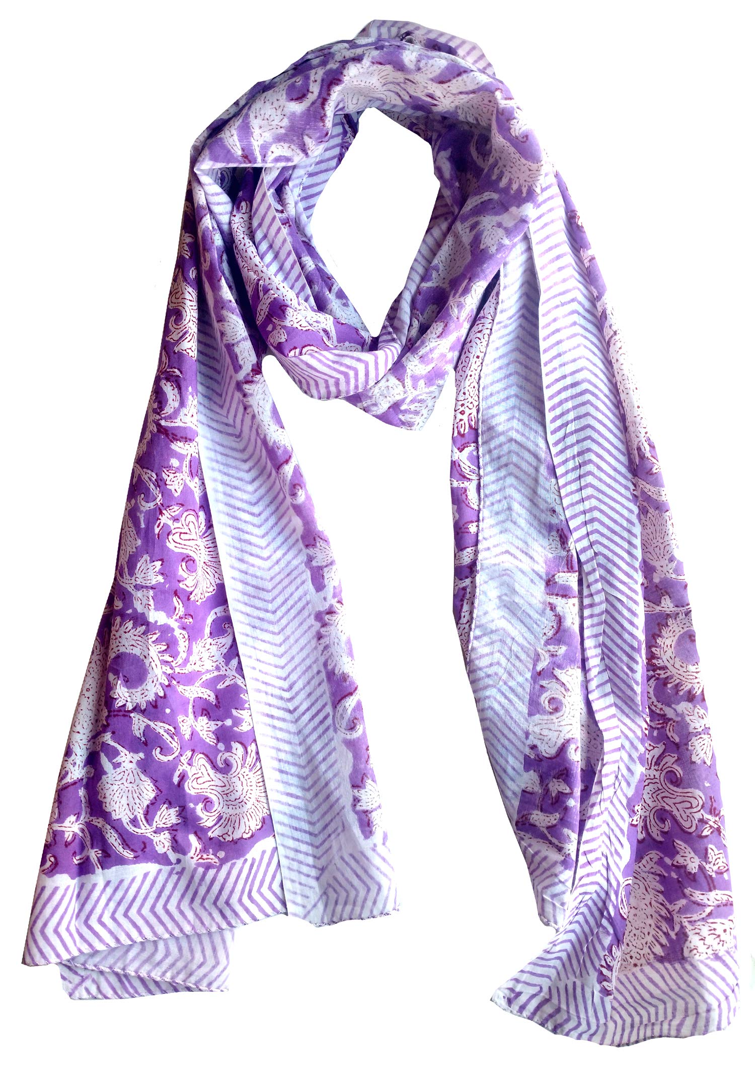 Rastogi Handicrafts Cotton Scarfs For Women’s Apparel Fabric Hand Block Printed Indian Traditional Design 70 x 20 Inch Mini Stoll For Girls (Scarfs-3)