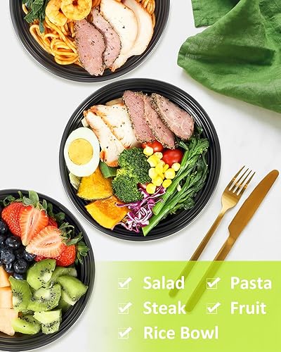 Miniatura 7 de SHOPDAY Contenedores de preparación de comida, paquete de 65 recipientes de plástico de 24 onzas para almacenamiento de alimentos con tapas,