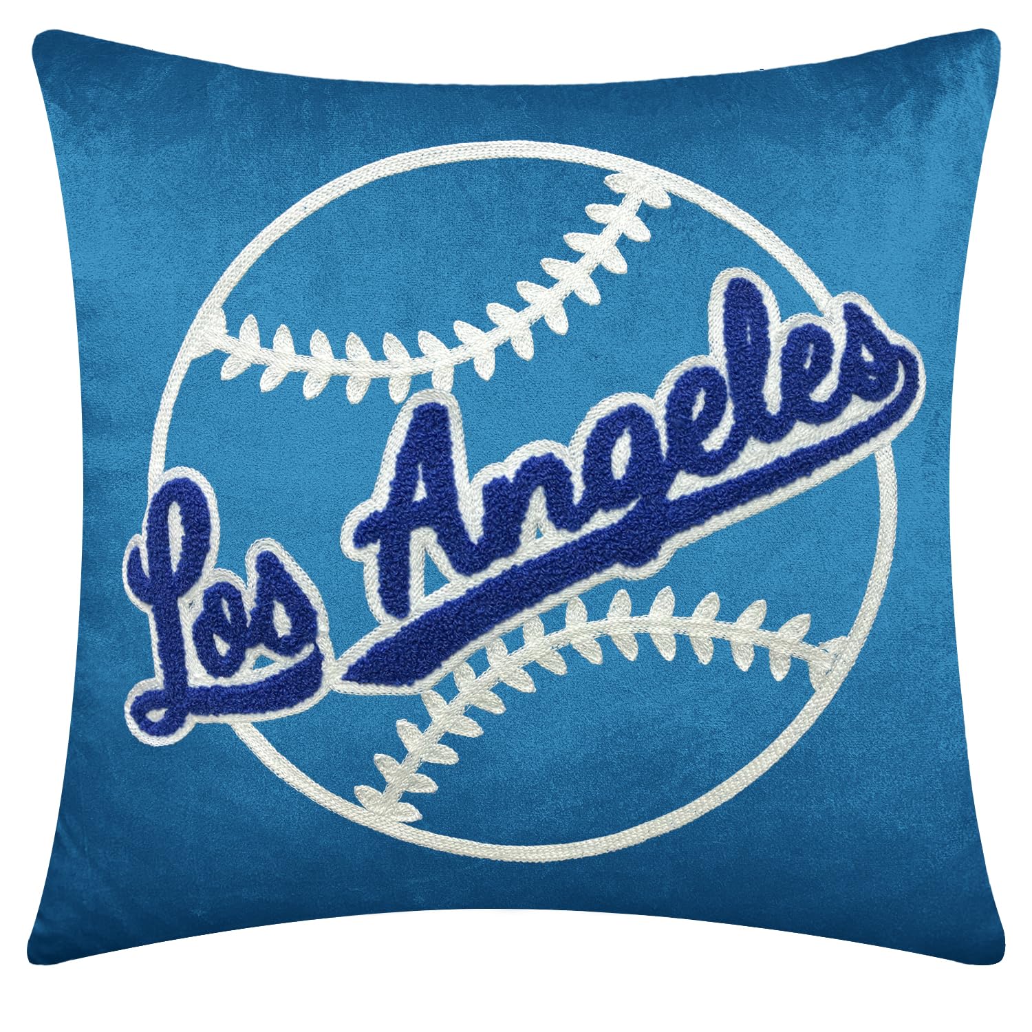 CLORURBANLIVE Los Angeles Baseball Full Embroidery Pillow Cover Outdoor Sports Decorative Pillow Covers for Home Bedroom Living Room Boys Room Decor
