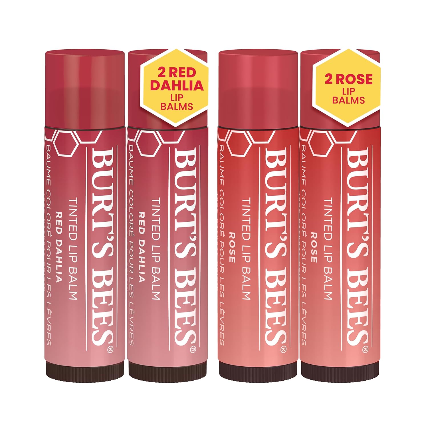 Amazon.com : Burt's Bees Lip Tint Balm Bundle, Long Lasting 2 in 1 Duo ...