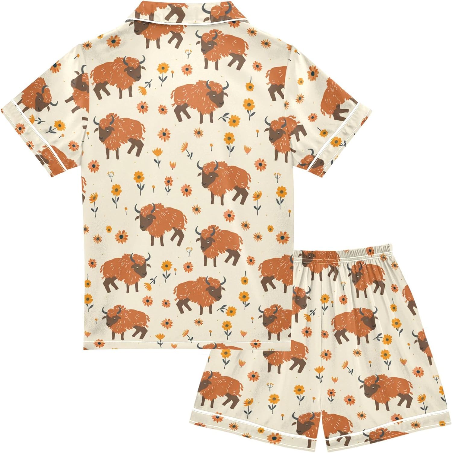 Silk Pajama Sets Short Sleeve Pajamas Soft Sleepwear 2 Piece Pjs Set