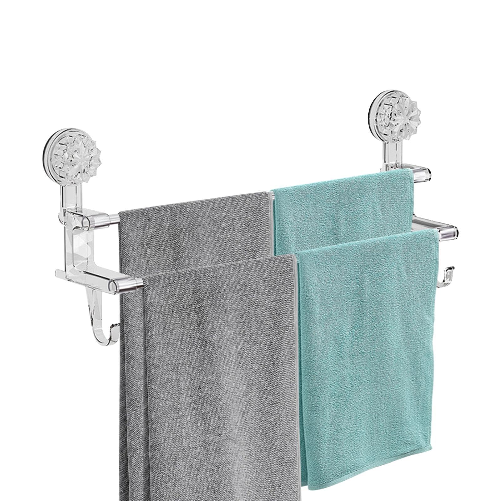 Porte-serviettes à ventouse en acier inoxydable pour un bain ordonné