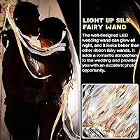 Vista 5 de Unittype Varita iluminada para boda de seda con campana, cinta de hadas, varita de hadas que brilla en la oscuridad, palo de encaje intermitente