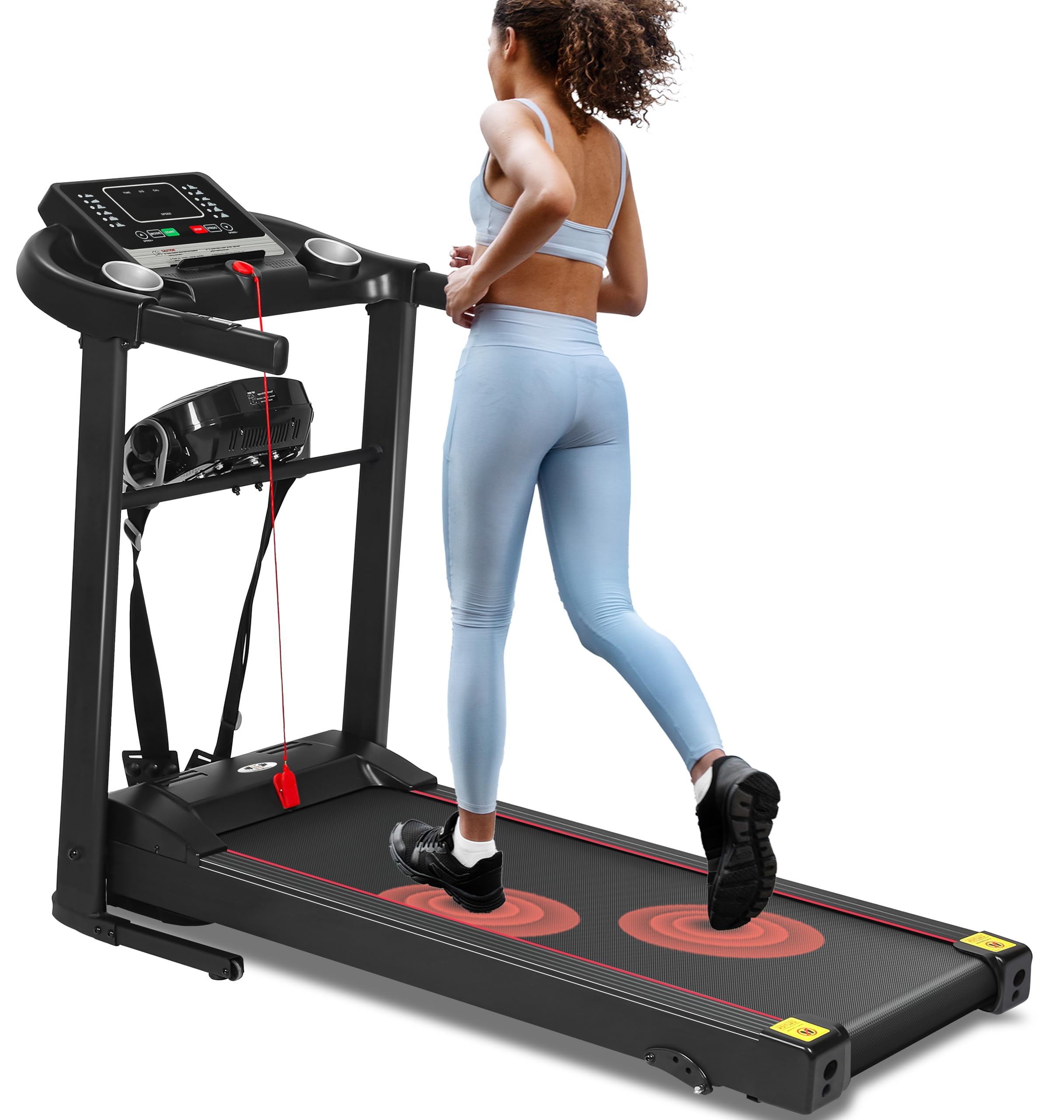 FK Sports Folding Treadmill With Multifunctional Massager for Home, 2.0 HP Incline Treadmill With Adjustable Speeds 1-12km/h, Motorized Running Machine With LED Screen