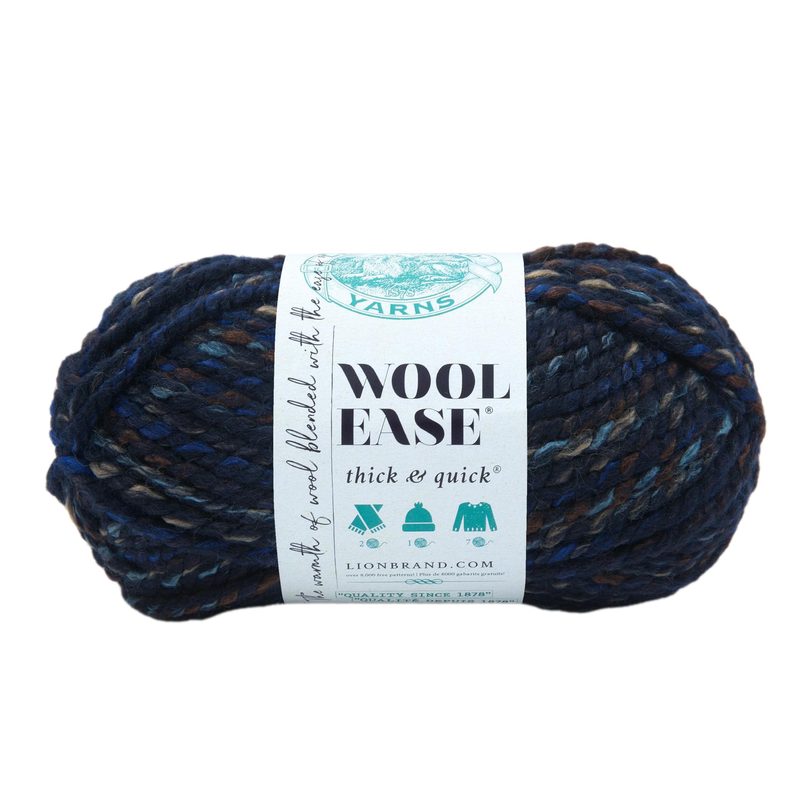 Lion Brand Yarn Company 640-540 Wool-Ease Thick & Quick Yarn, Night Shadow
