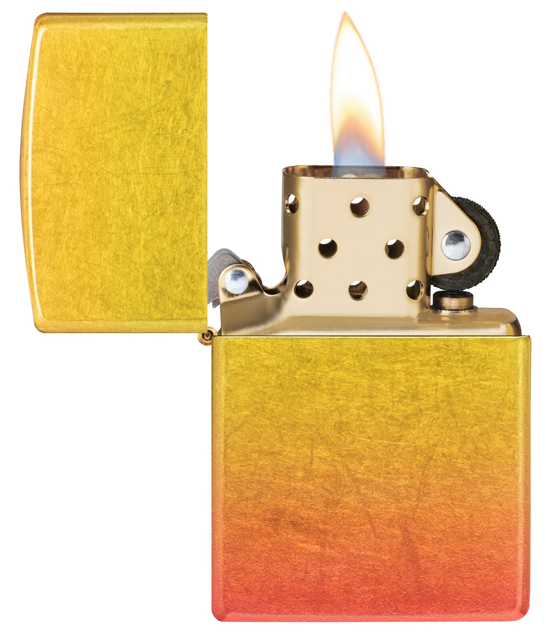 Zippo - Briquet Tempête Motif Ombre Orange Et Jaune, 540°, Impression Color Image, Rechargeable, Réutilisable, Coupe-Vent, Coffret Cadeau, Fabriqué Aux États-Unis