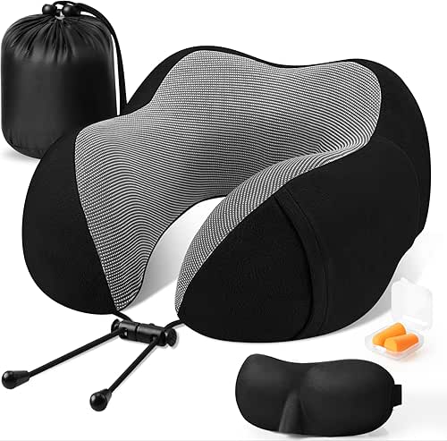 CloudBliss Travel Pillow Premium Memory Foam, Comfortable & Supportive Neck