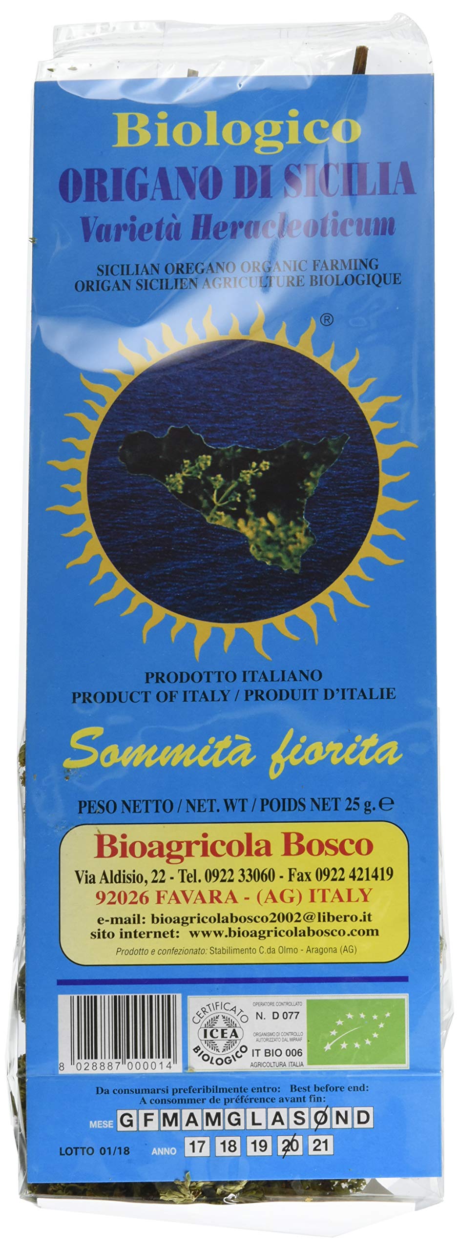 Bioagricola Bosco Steli di Origano - 12 Confezioni da 25 gr