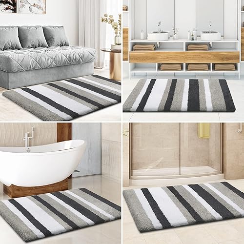 Miniatura 7 de Alfombra de baño de lujo KMAT alfombra de baño, antideslizante y suave felpa suave alfombra de ducha, lavable a máquina de secado rápido Ultra