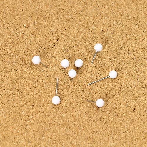 Miniatura 5 de Tupalizy Tachuelas de mapa de 1/8 de pulgada para manualidades, de plástico, cabeza redonda, con punta de acero para tableros de corcho (blanco, 100