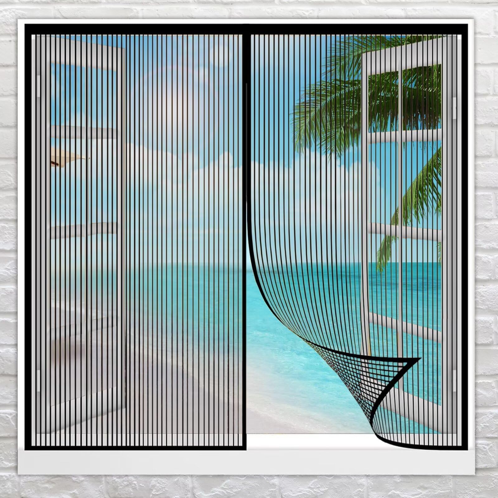 Magnet Fliegengitter Tür – 185 X 180 Cm, Selbstschließend, Ohne Bohren, Für Terrassentüren & Balkon