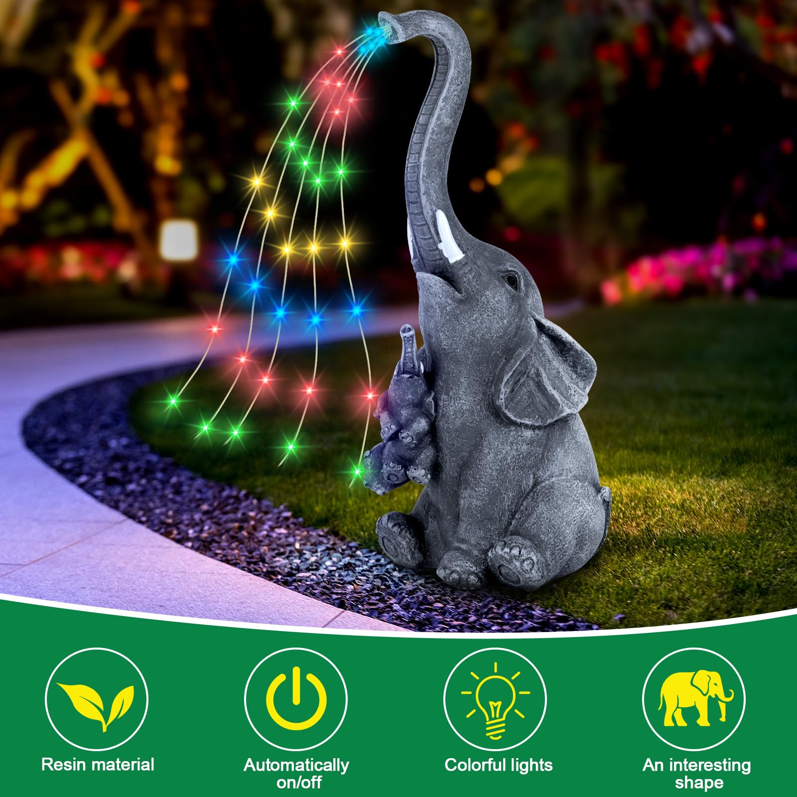 Agarte Elephant Ornaments with Solar Lanterns - Image 4