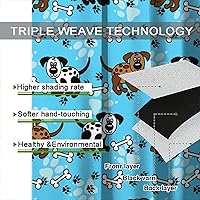 Vista 149 de Cortinas opacas con estampado de patas de perro, estampado de patas de perro y huesos, tratamiento de ventana, cortinas con aislamiento térmico